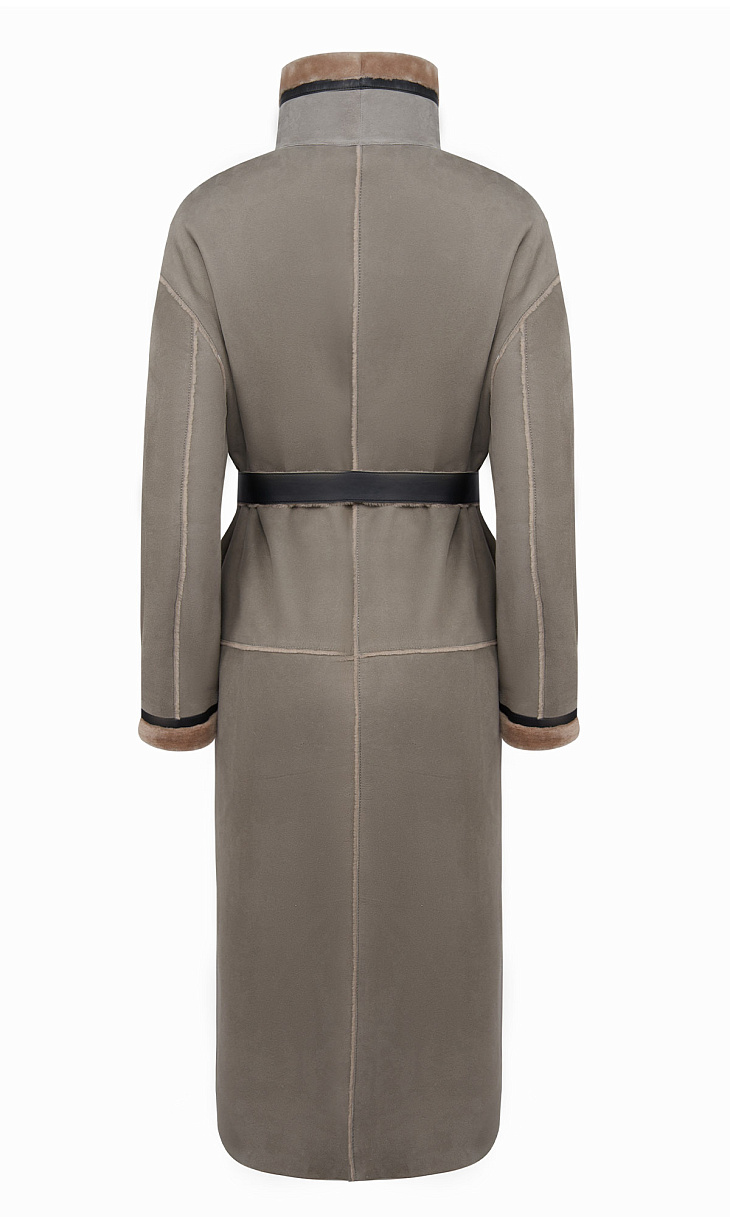 MARION FASHION: Дубленка с воротником-стойкой