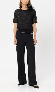 Брюки с атласной вставкой