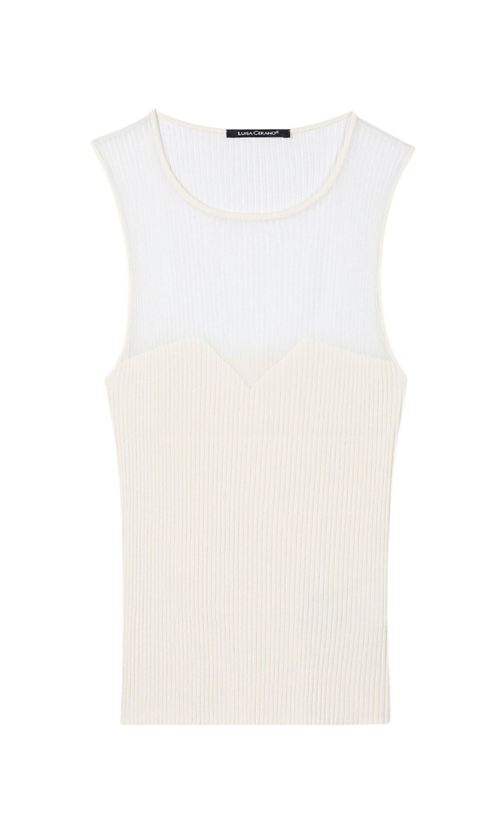 LUISA CERANO: Топ с прозрачной вставкой