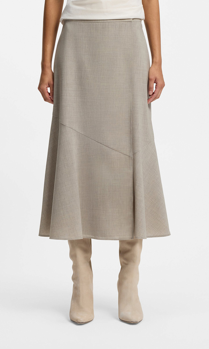 HUGO BOSS: Юбка из меланжевой шерсти