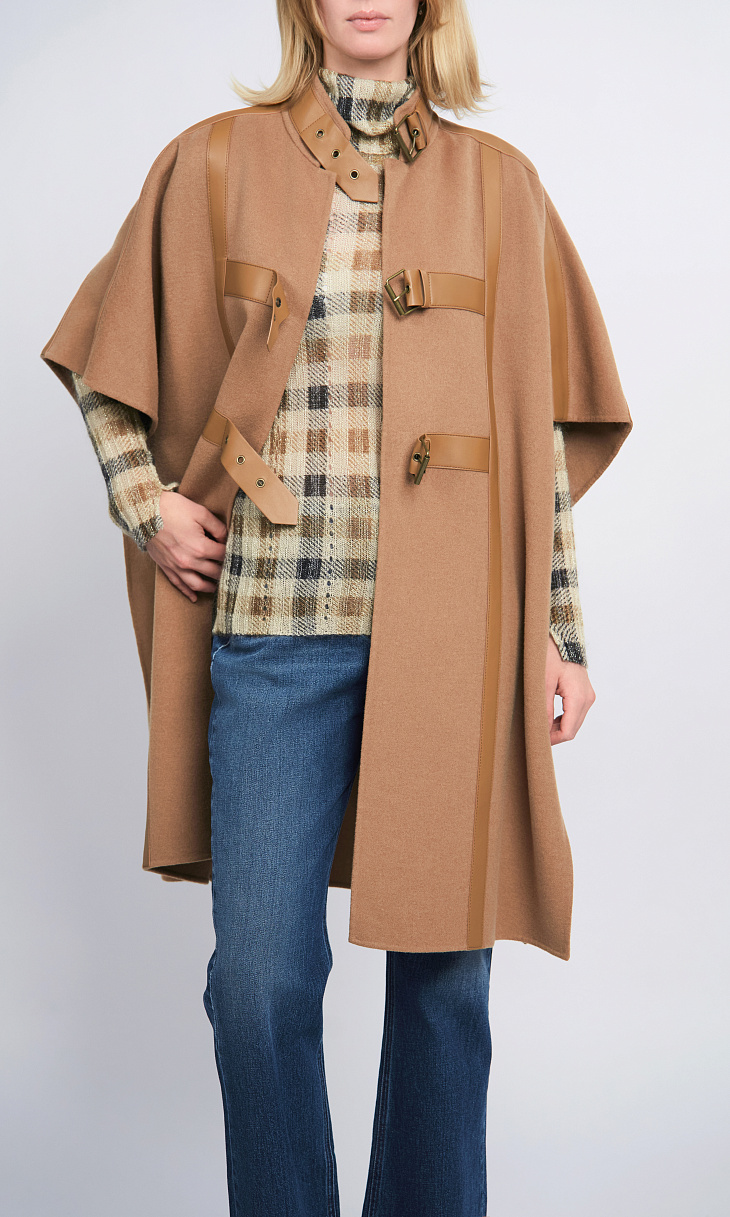 TWINSET: Двухслойная накидка из шерсти