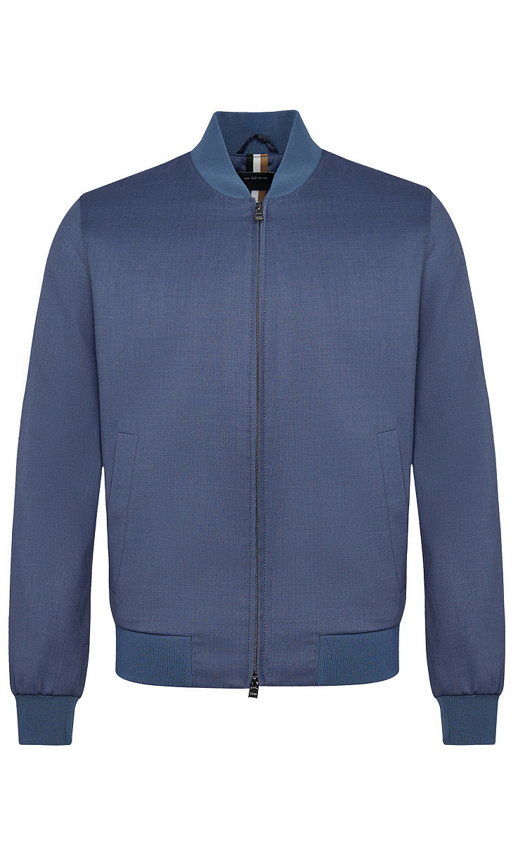 HUGO BOSS: Куртка-бомбер из шерсти