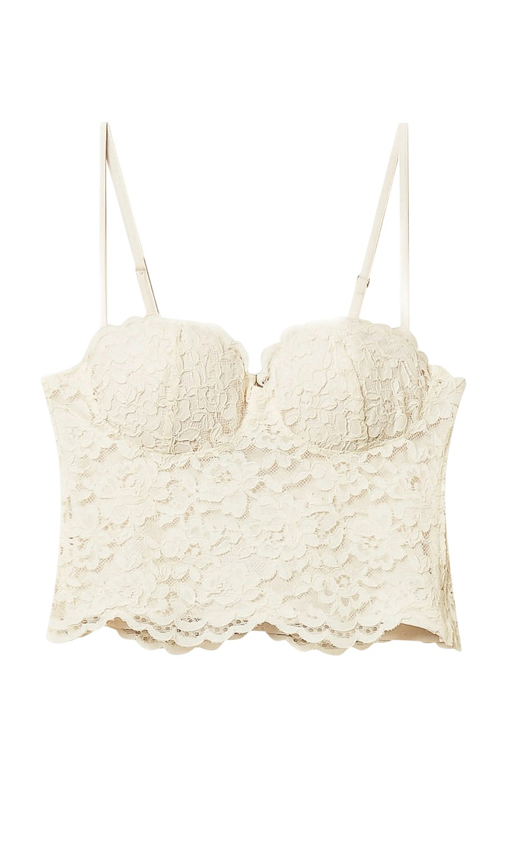 TWINSET: Укороченный кружевной топ