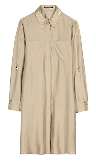 Платье-рубашка с шелком