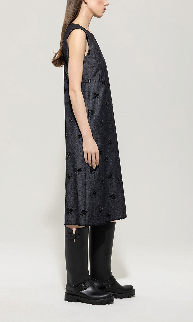 LUISA CERANO: Джинсовое платье с пайетками