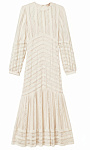 TWINSET: Длинное кружевное платье в полоску