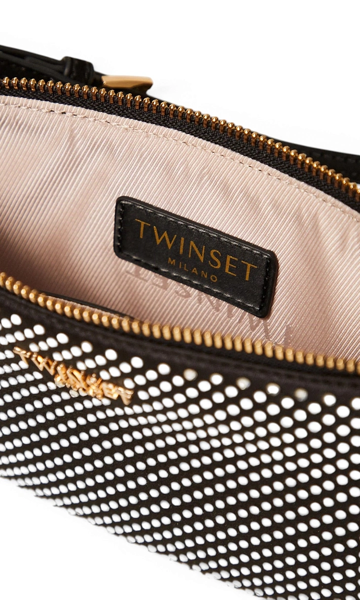 TWINSET: Атласная сумка со стразами