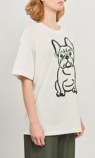 Футболка с принтом и вышивкой