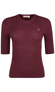 Пуловер с ажурным узором