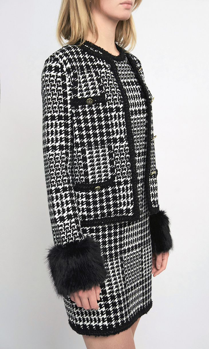 TWINSET: Жакет с манжетами из искусственного меха