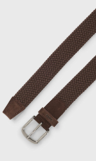 Плетеный ремень с замшевой отделкой