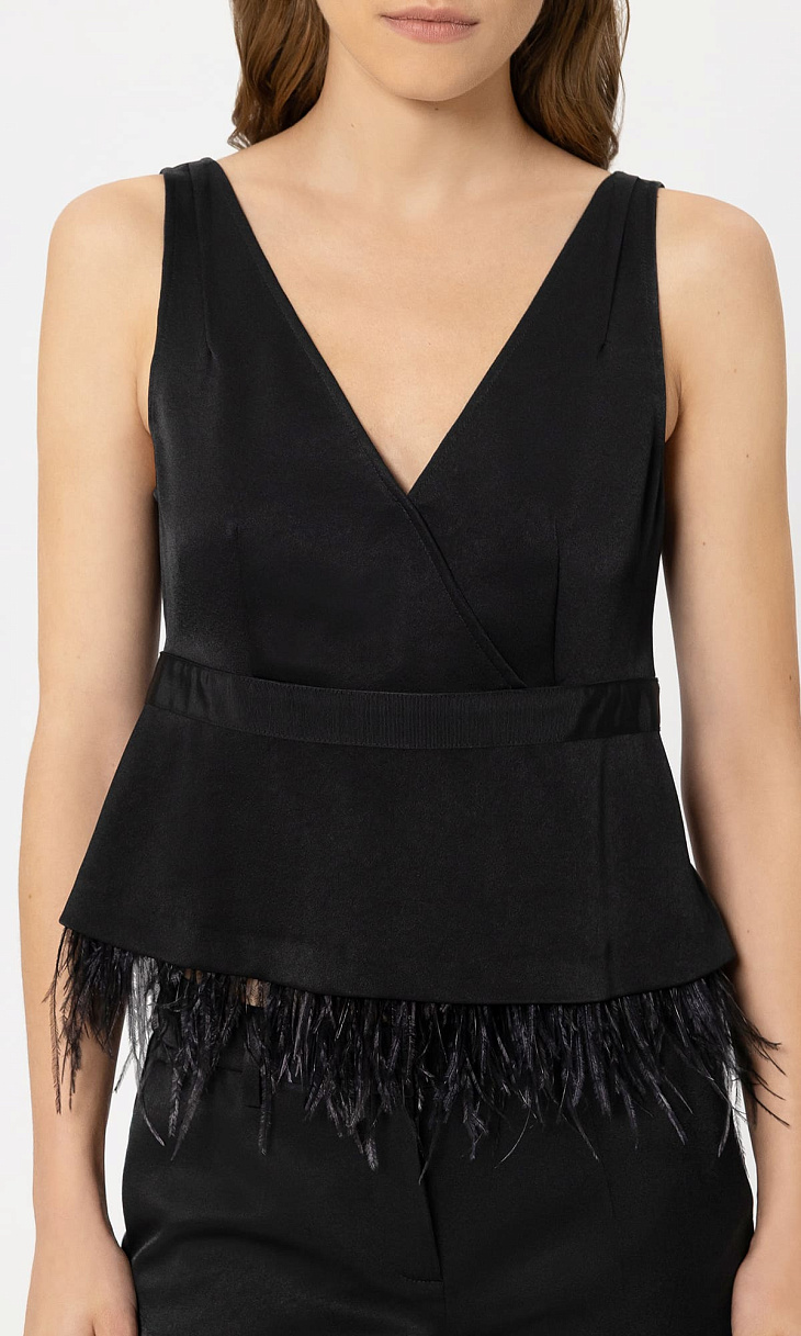 LUISA CERANO: Топ с перьями