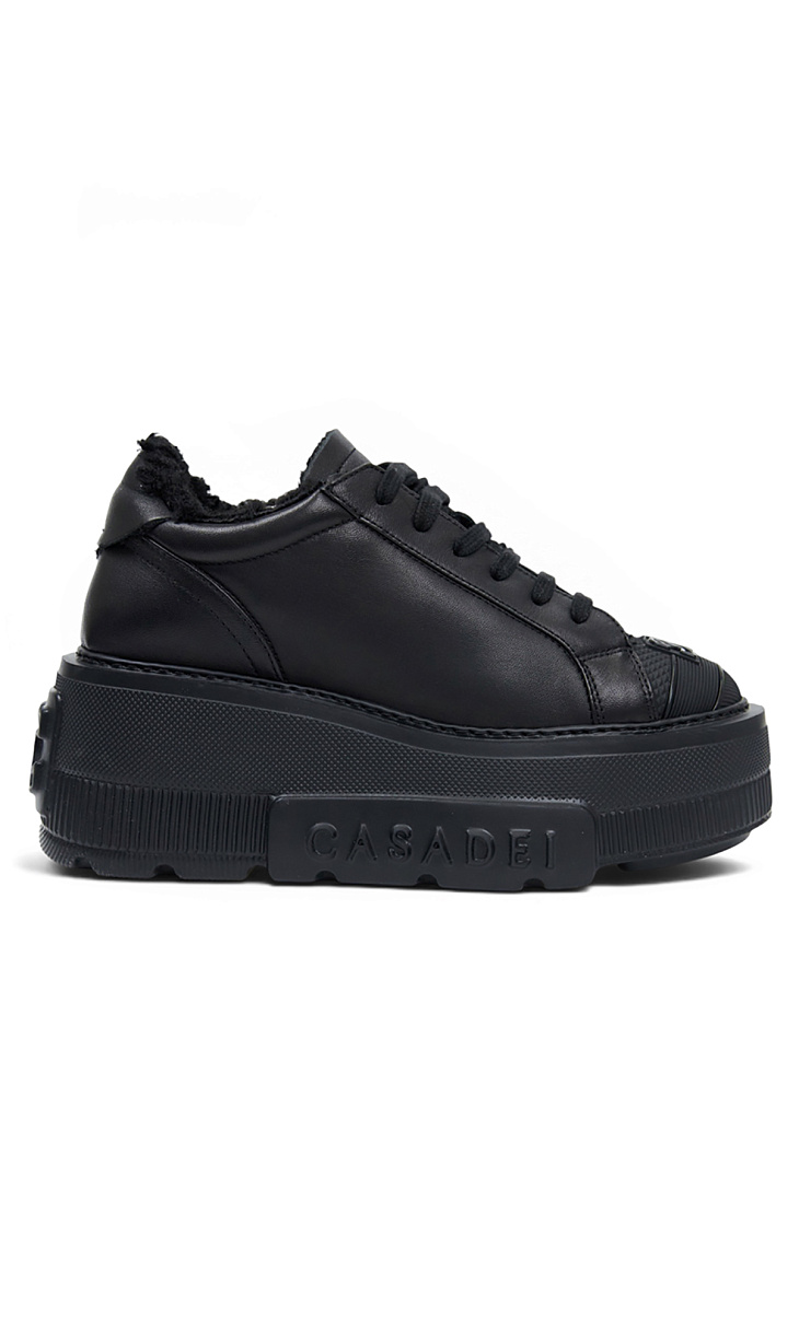 CASADEI: Кожаные кеды с мехом