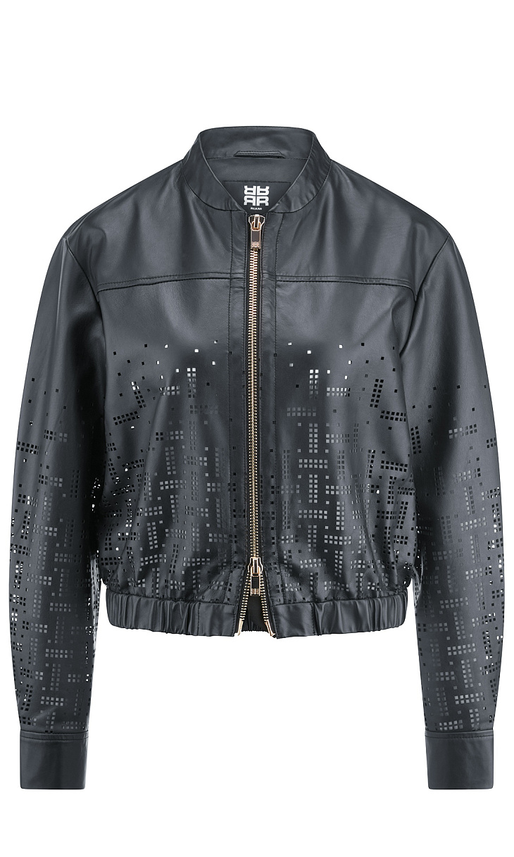 RIANI: Куртка из кожи с перфорацией