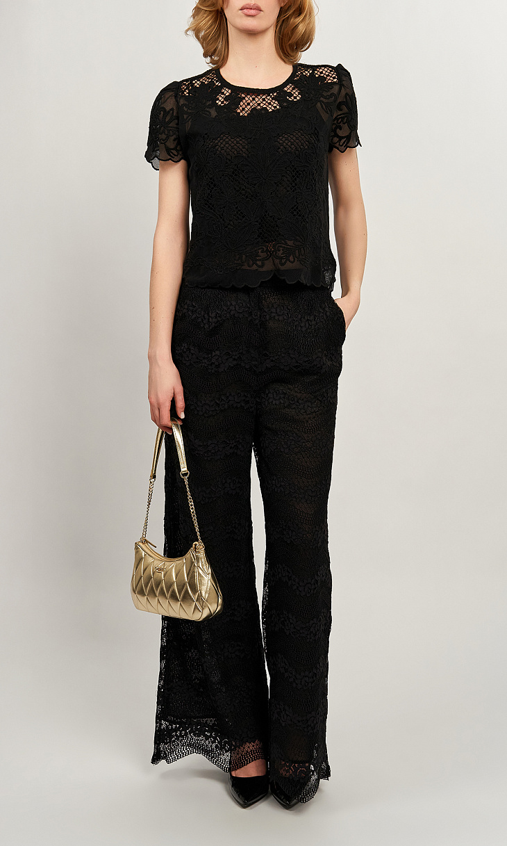 TWINSET: Муслиновая блуза с вышивкой