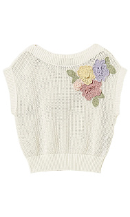 Вязаный топ с цветами