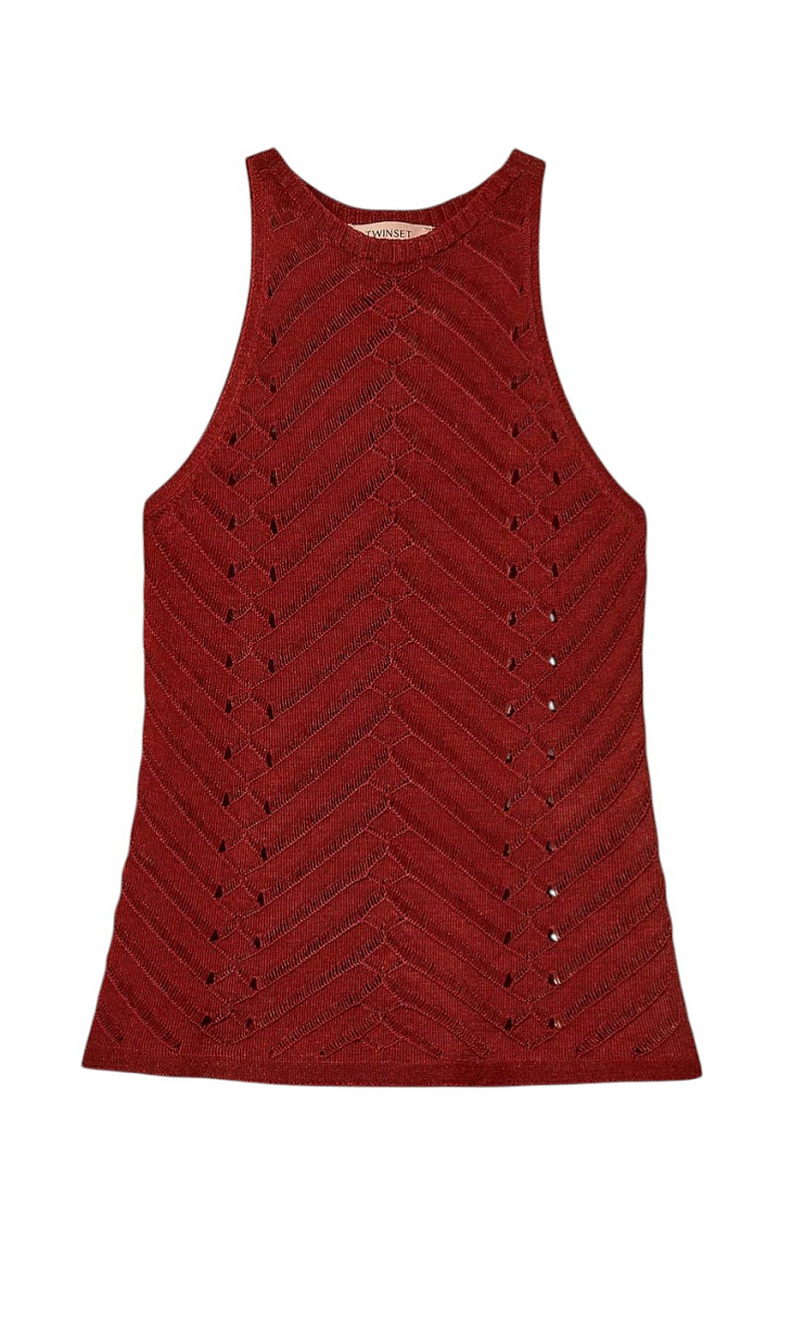 TWINSET: Ажурный топ