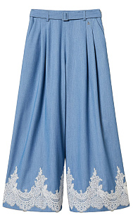Брюки-палаццо с кружевом