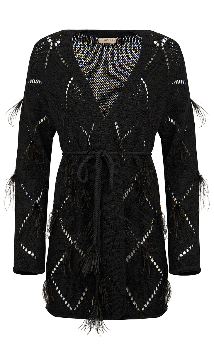 TWINSET: Кардиган с перьями