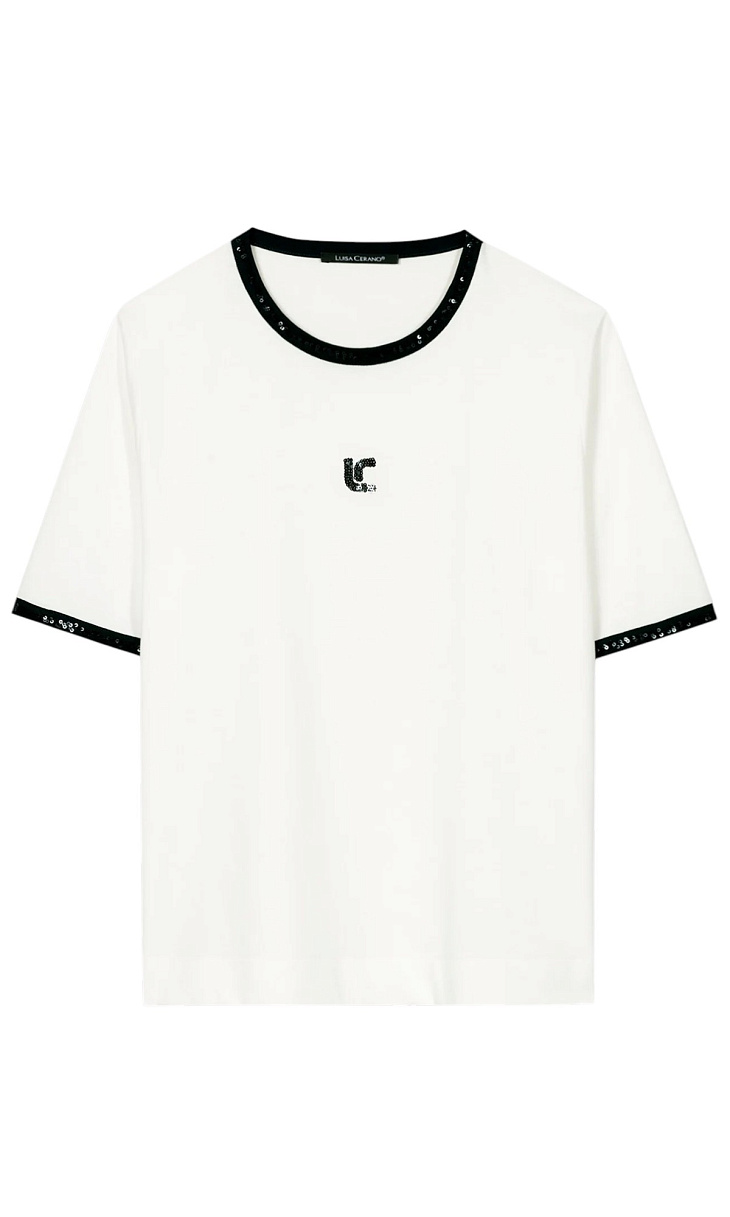 LUISA CERANO: Футболка с пайетками