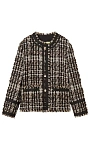 TWINSET: Жакет букле в клетку