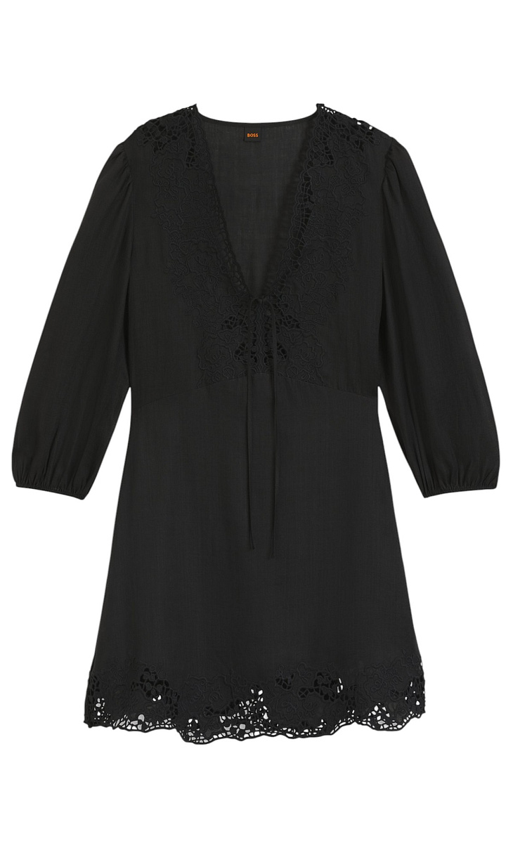 HUGO BOSS: Платье с вышивкой
