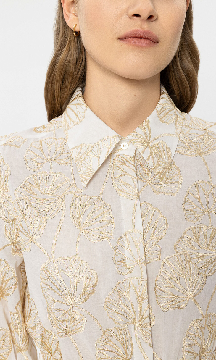 LUISA CERANO: Платье-рубашка с вышивкой