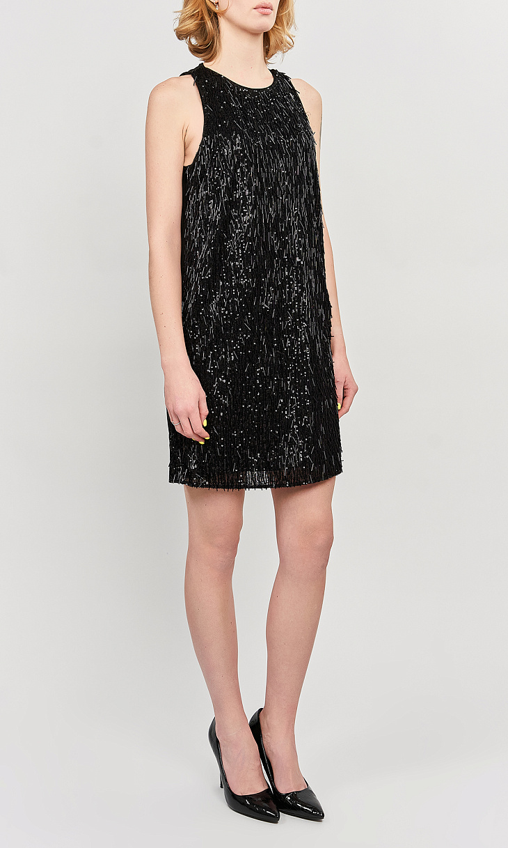 TWINSET: Платье с бахромой из пайеток