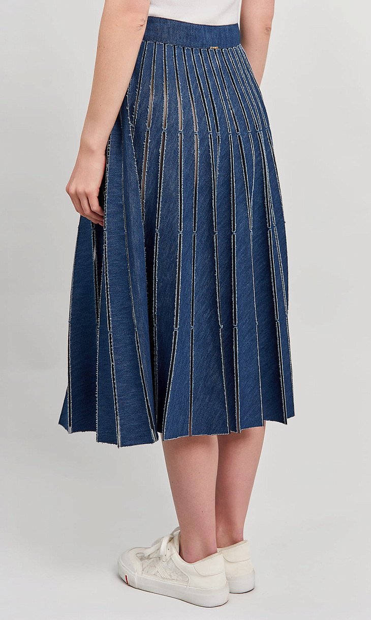 TWINSET: Плиссированная джинсовая юбка