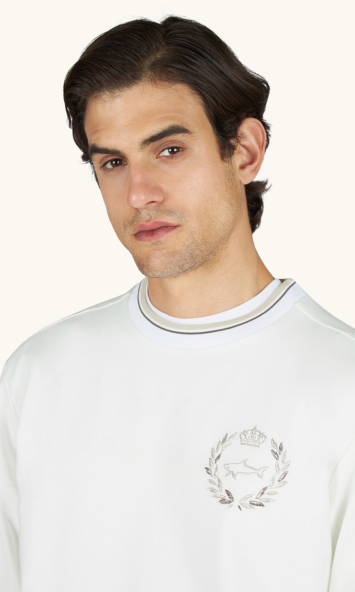 Paul Shark: Пуловер из хлопка с вышивкой