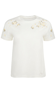 Футболка с бисером и аппликацией