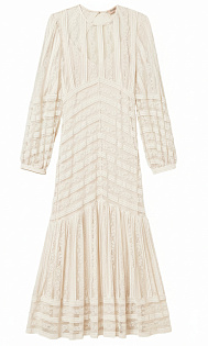 Длинное кружевное платье в полоску