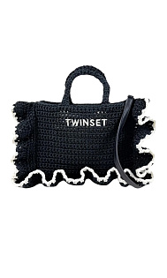 Вязаная сумка с оборками