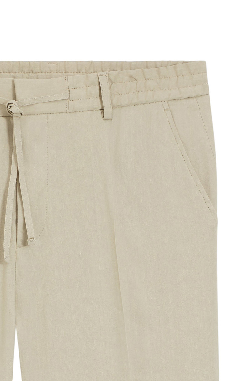 HUGO BOSS: Зауженные брюки из льна