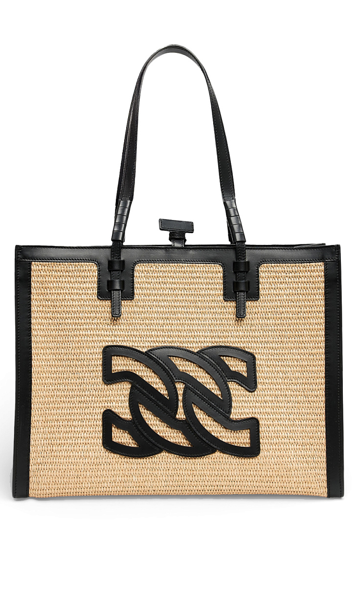 CASADEI: Сумка-шопер из кожи и хлопка