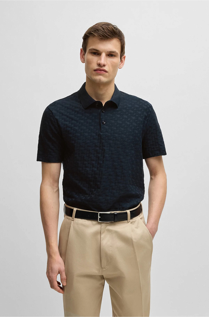 HUGO BOSS: Поло с монограммой