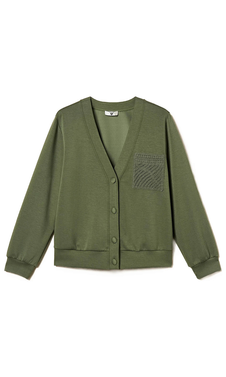 TWINSET: Кардиган с вязаными деталями