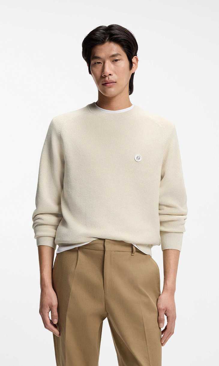 HUGO BOSS: Пуловер из хлопка