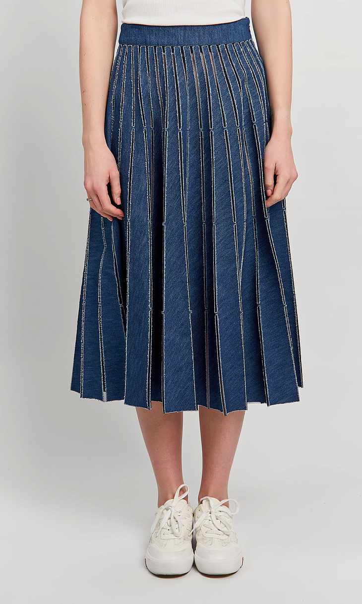 TWINSET: Плиссированная джинсовая юбка