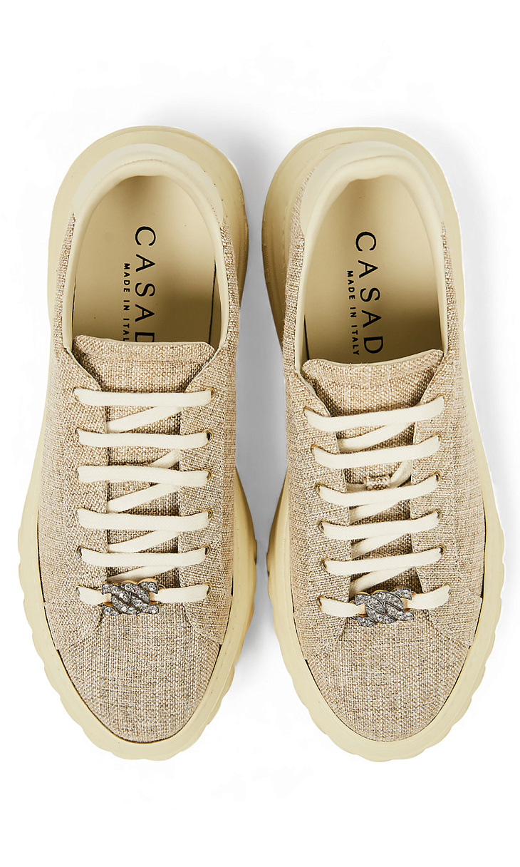 Casadei: Кеды с люрексом и стразами