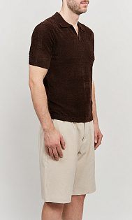 Поло из бархатистой ткани