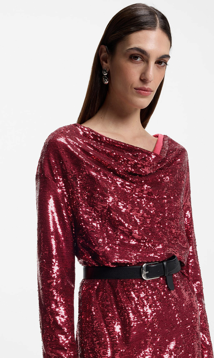 HUGO BOSS: Платье с пайетками