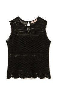 Ажурный топ из хлопка и льна