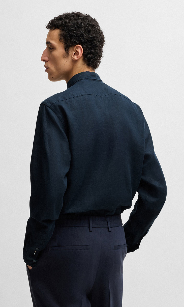 HUGO BOSS: Рубашка из льна