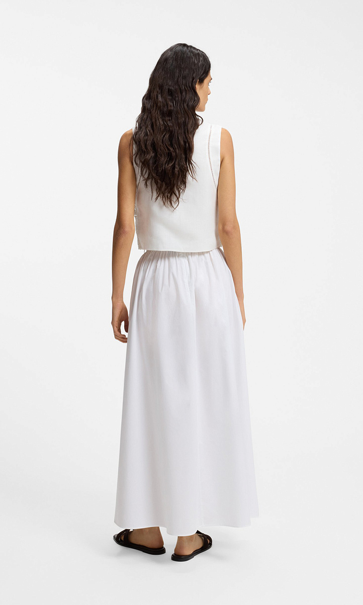 HUGO BOSS: Блуза с вышивкой на завязках