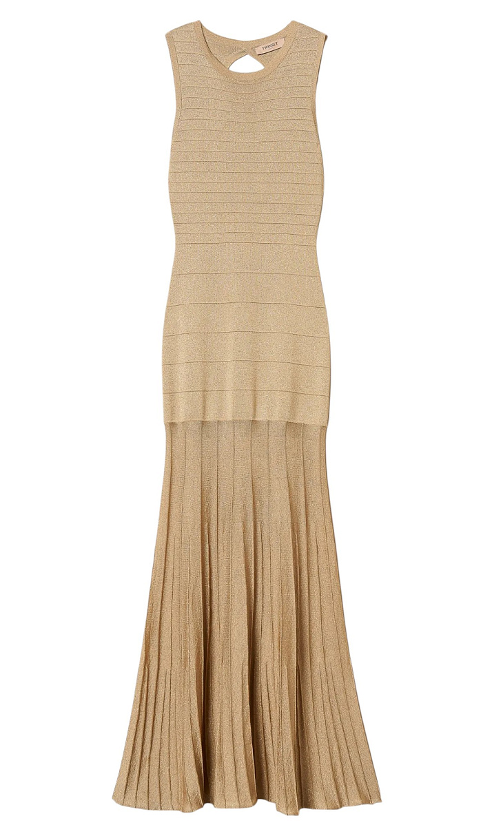 TWINSET: Длинное платье с люрексом