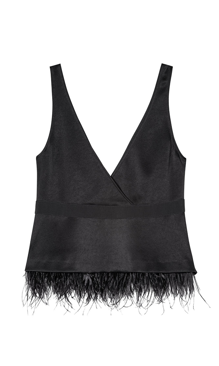 LUISA CERANO: Топ с перьями