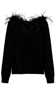 Пуловер с перьями