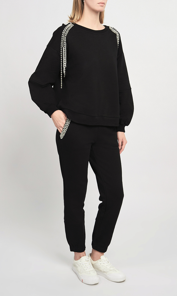 TWINSET: Брюки со стразами