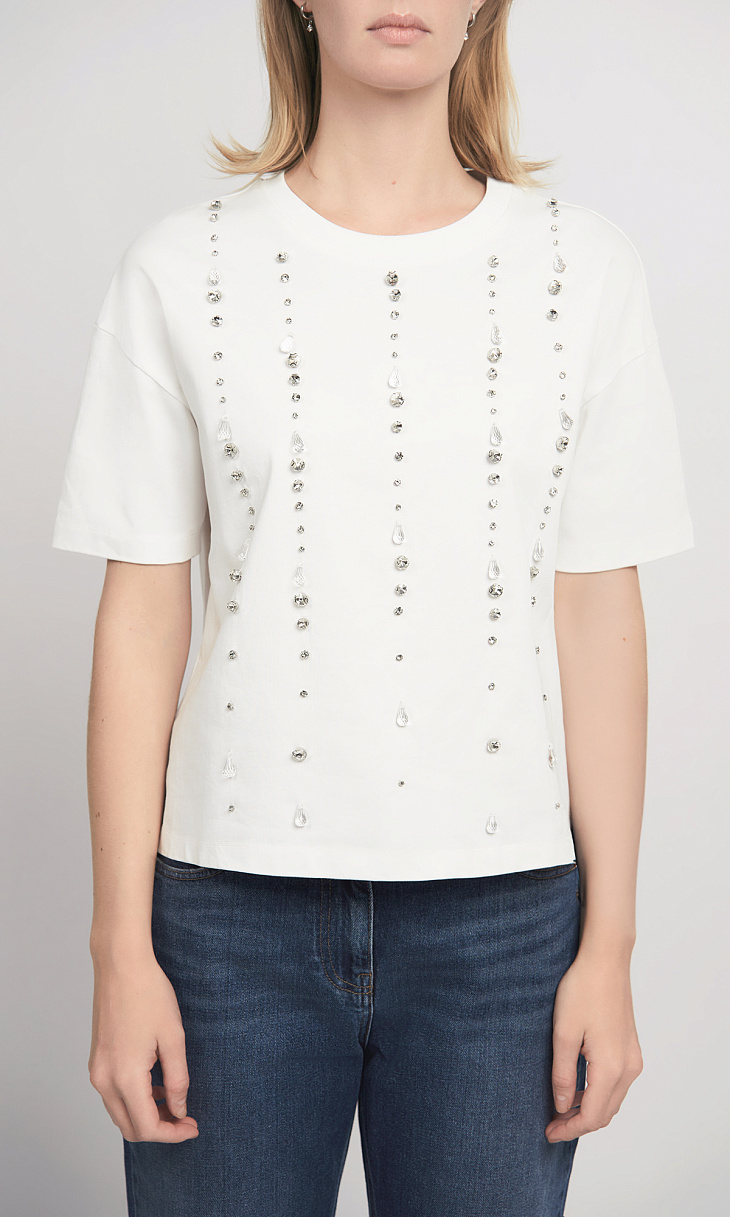 TWINSET: Футболка со стразами